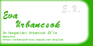 eva urbancsok business card